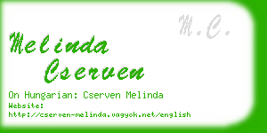 melinda cserven business card